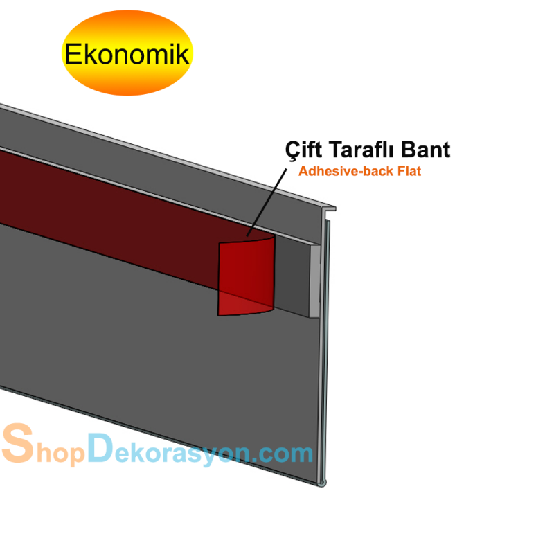 Yapışkanlı Raf Etiketliği Profili 