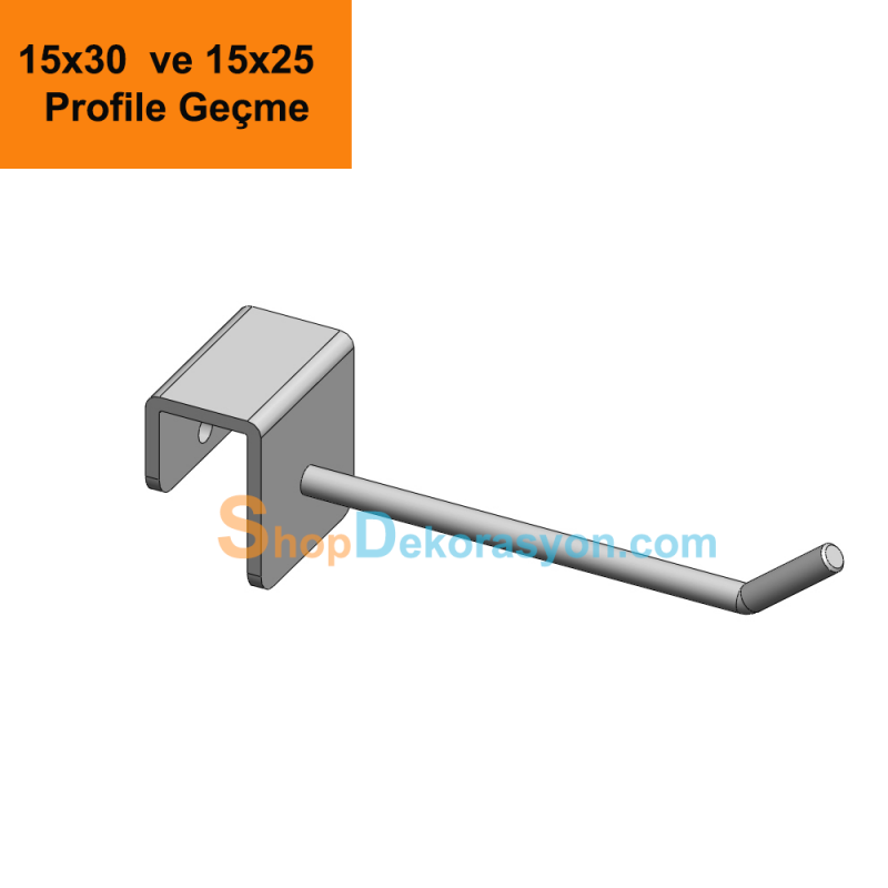 10cm Aksesuar Çubuğu,  15 X 25 ve 15x30 Düz Askı Barı Üzerine Geçme