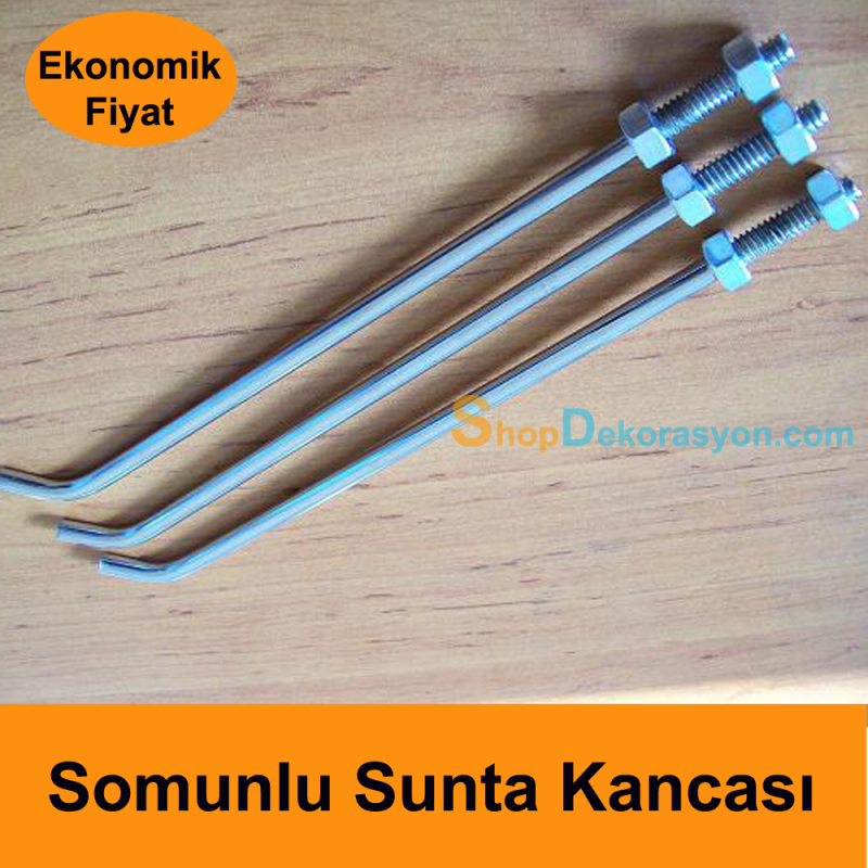 20cm Çift Somunlu Askı Kancası