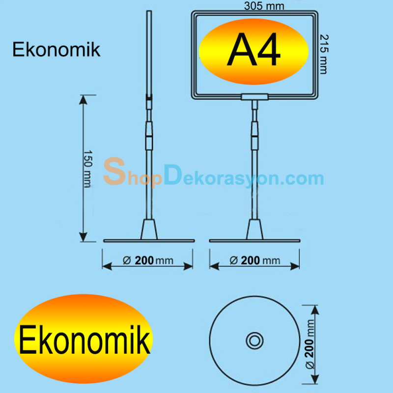 Ayaklı Etiketlik, A4