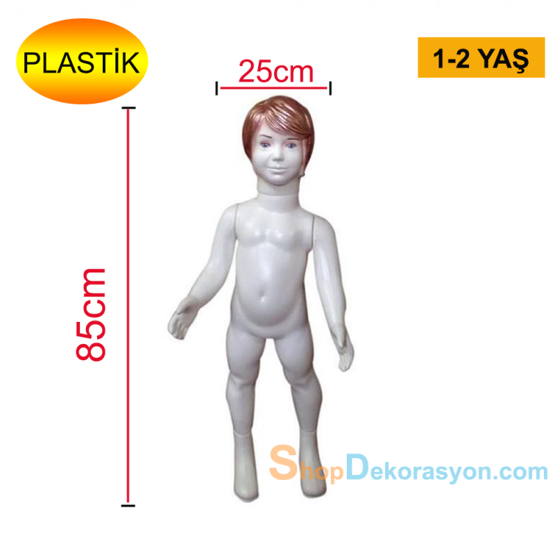 Plastik Kız Çocuk Mağaza Vitrin Mankenleri, 1 - 2 Yaş