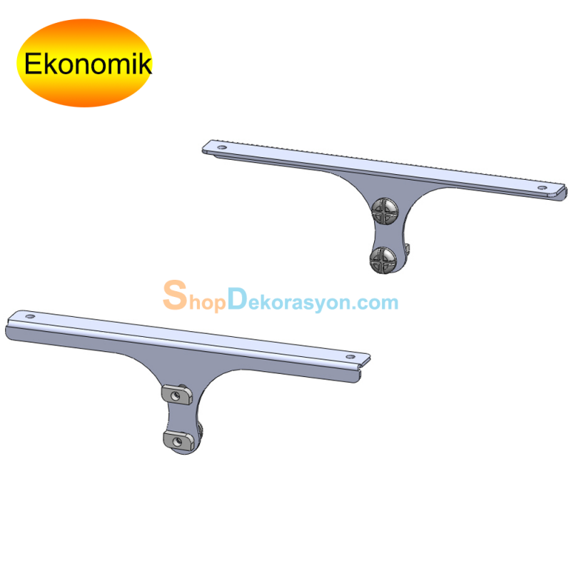 Ahşap Raf Kolu, Krom