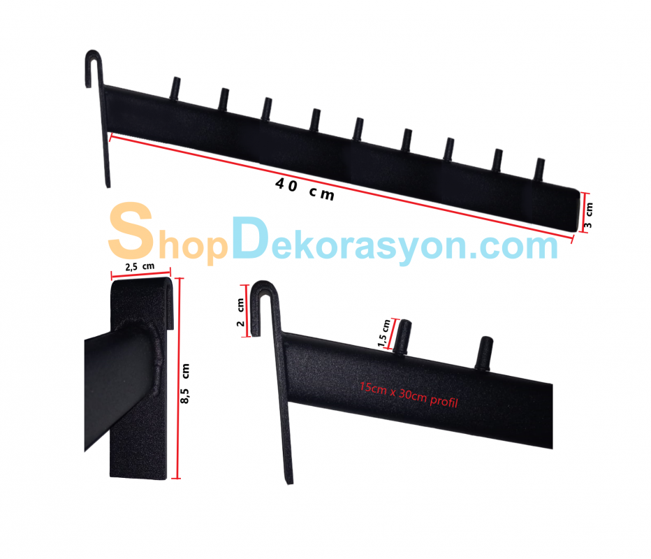 Tele Geçme Eğimli Baston Askılık