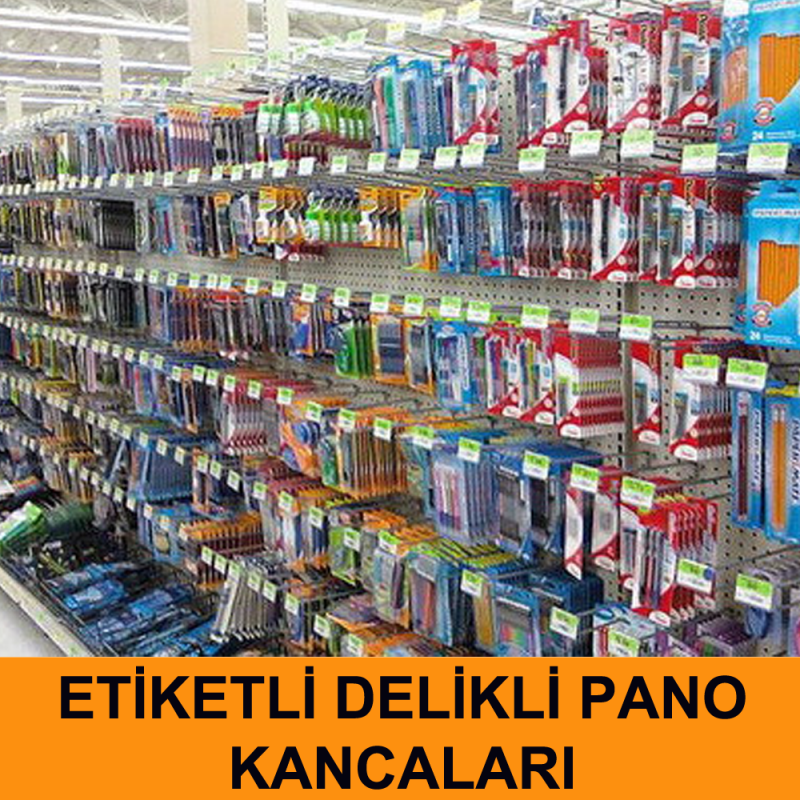 Delikli Fona Geçme Etiketli Raf Askı Kancası