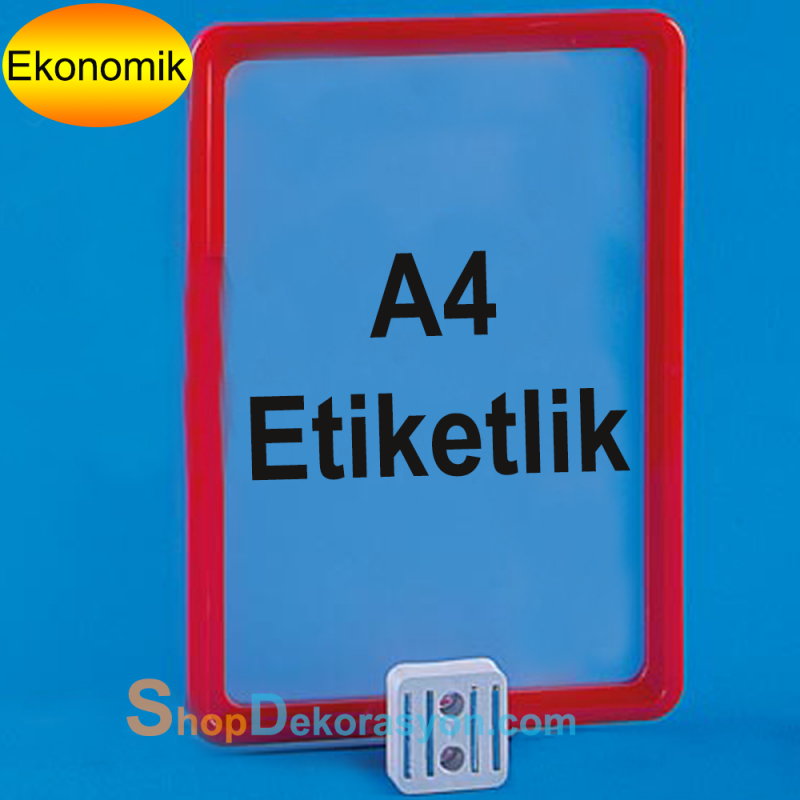 Mıknatıslı Metal Yüzeye ve Profile Sabitlenebilen A4 Fiyat Etiketliği