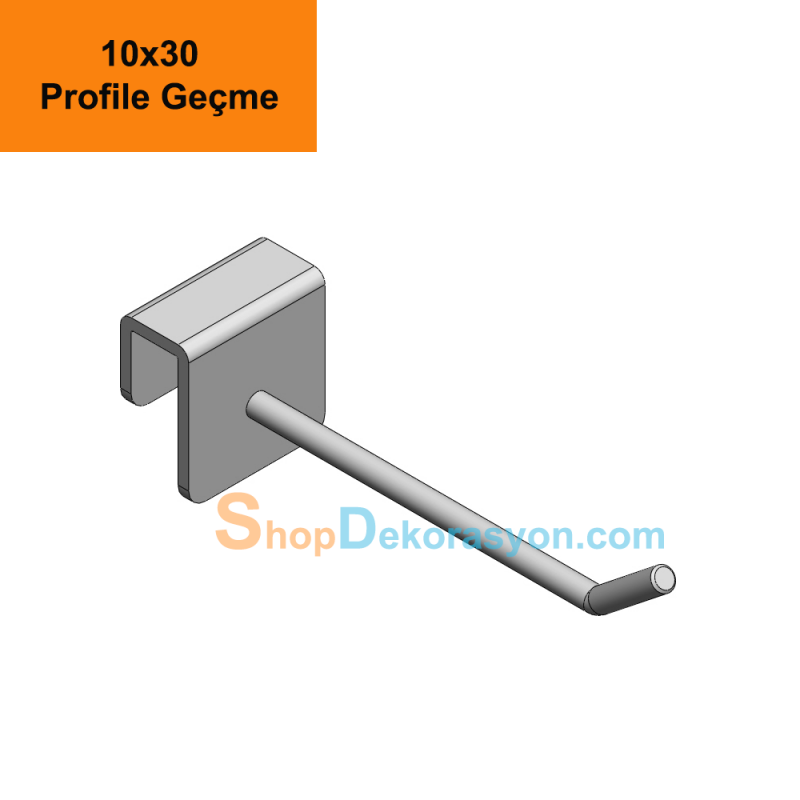 10 X 30 Profile Geçme Askı Kancası 10cm