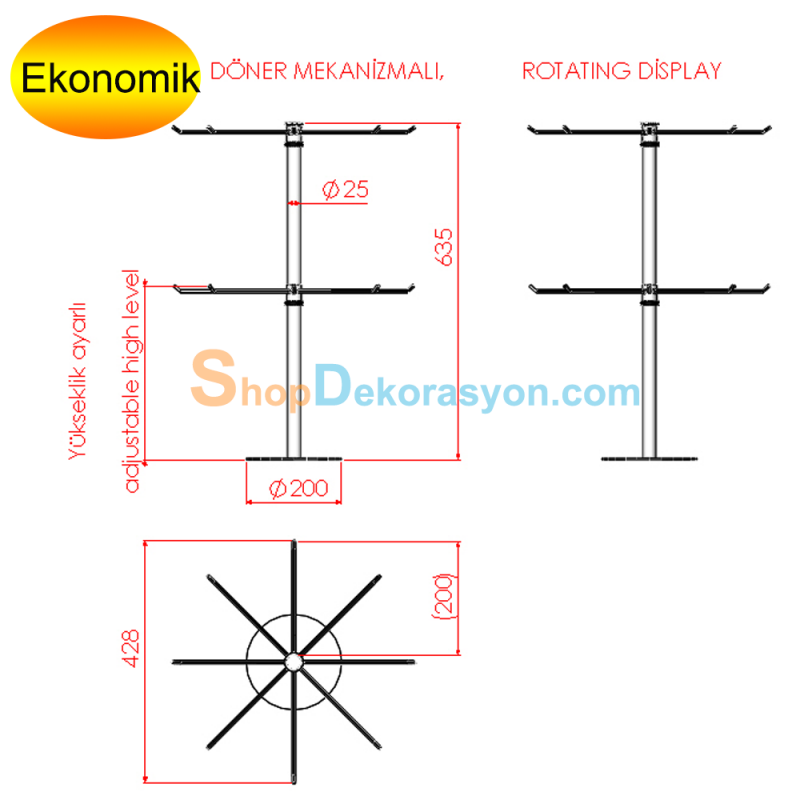 Masaüstü Bijuteri Standı ( Ayarlı )