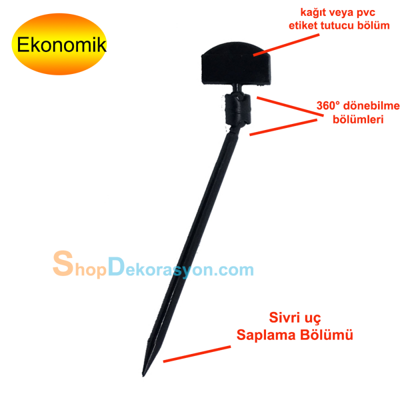 Pastane Saplamalı Etiket Tutucu