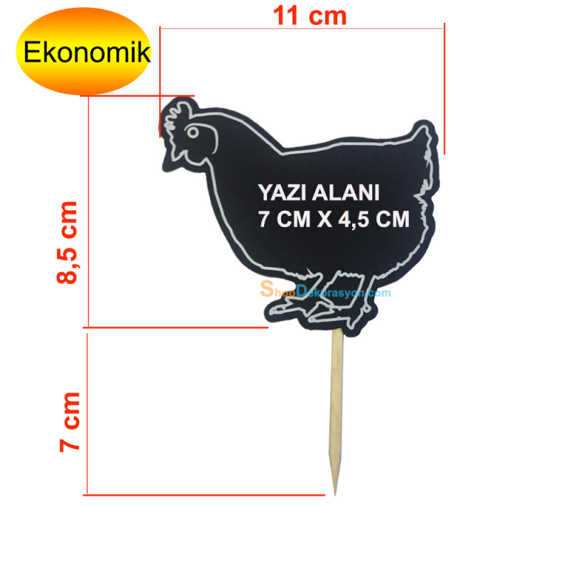 Ahşap Saplamalı Tavuk Figürlü Şarküteri Fiyatlıkları