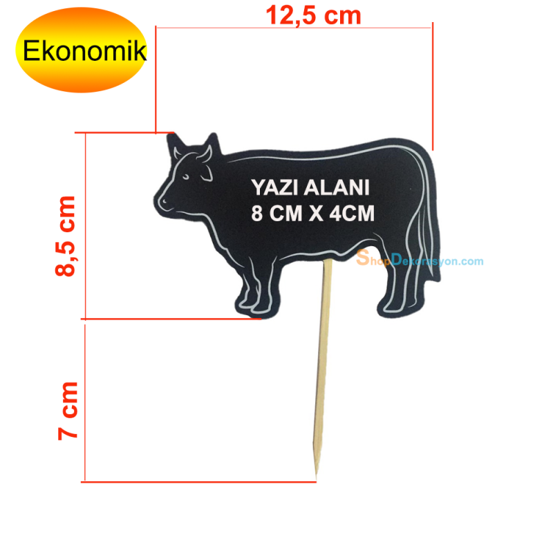 Kasap Reyonları Saplamalı Dana Görselli Etiketlik Fiyatlık