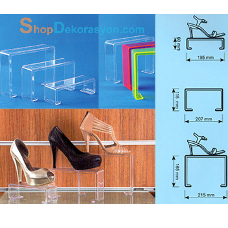 Ayakkabı Vitrin Standı 3 lü Set