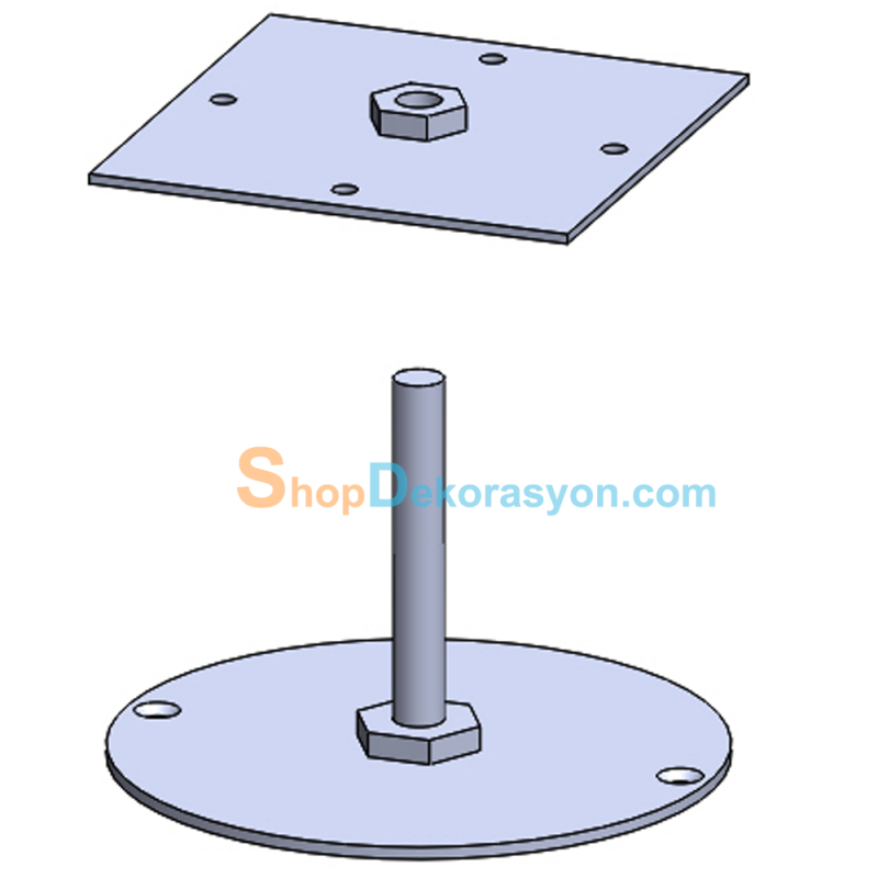 Ahşap Dikme Zemin Bağlantı Seti Ayağı