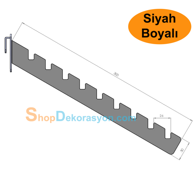 Grid Izgara Panel, Eğimli Askılık Kolu Baston