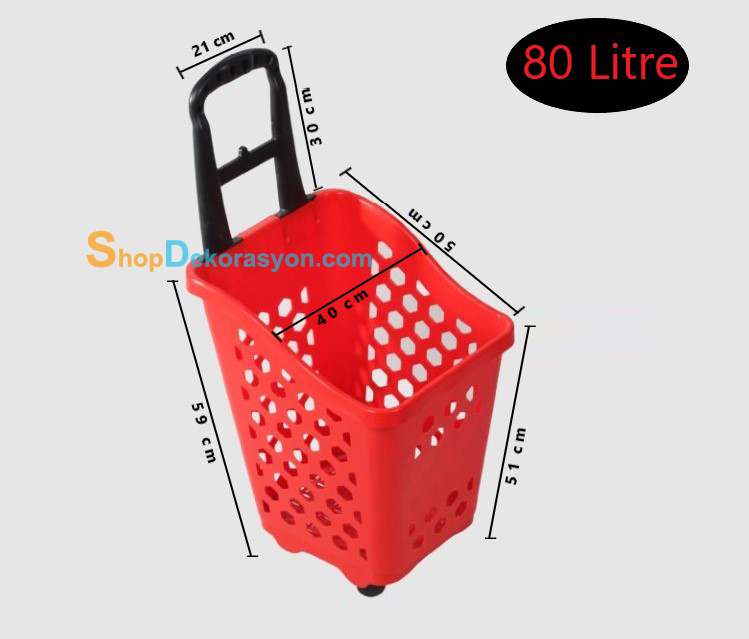 Tekerlekli Market El Sepeti 80 Litre