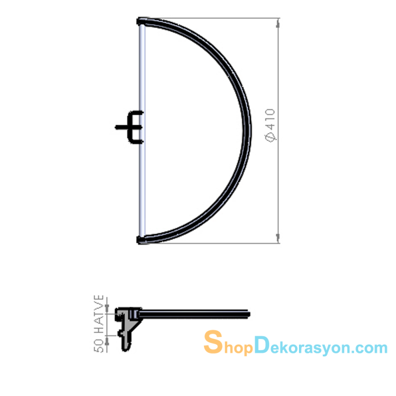 D Tipi Askı Taşıyıcı Bar