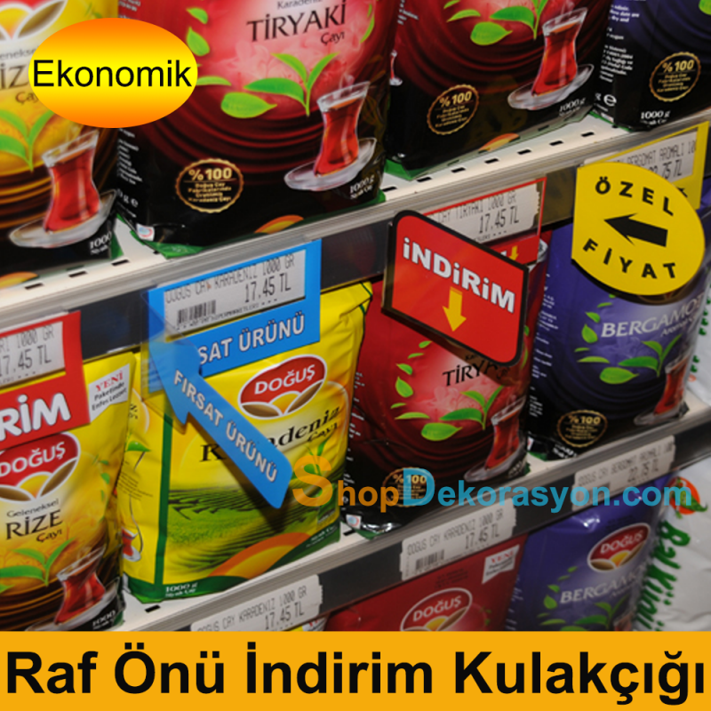 Market Raf Önü İndirim Etiket Kulakçığı