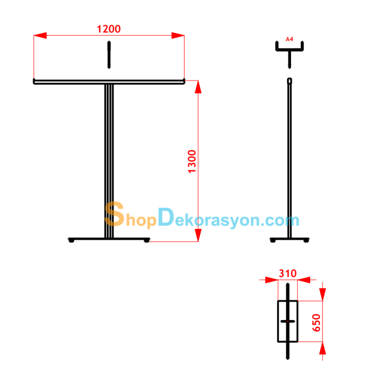 Mağaza Orta Elbise Askı Standı