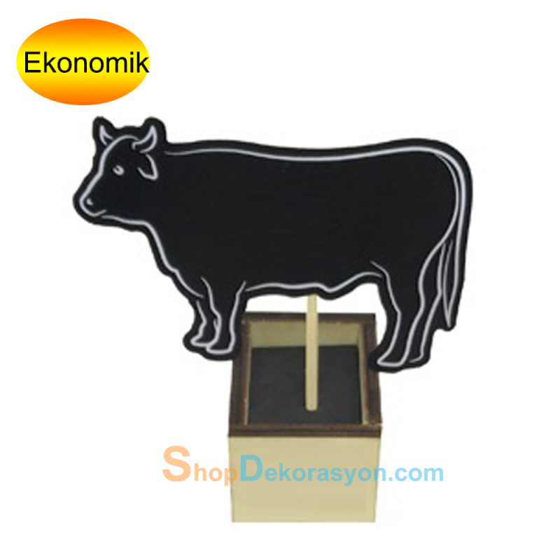 Şarküteri Reyonu Ahşap Saplamalı Fiyatlık Dana Figürlü Etiketlik