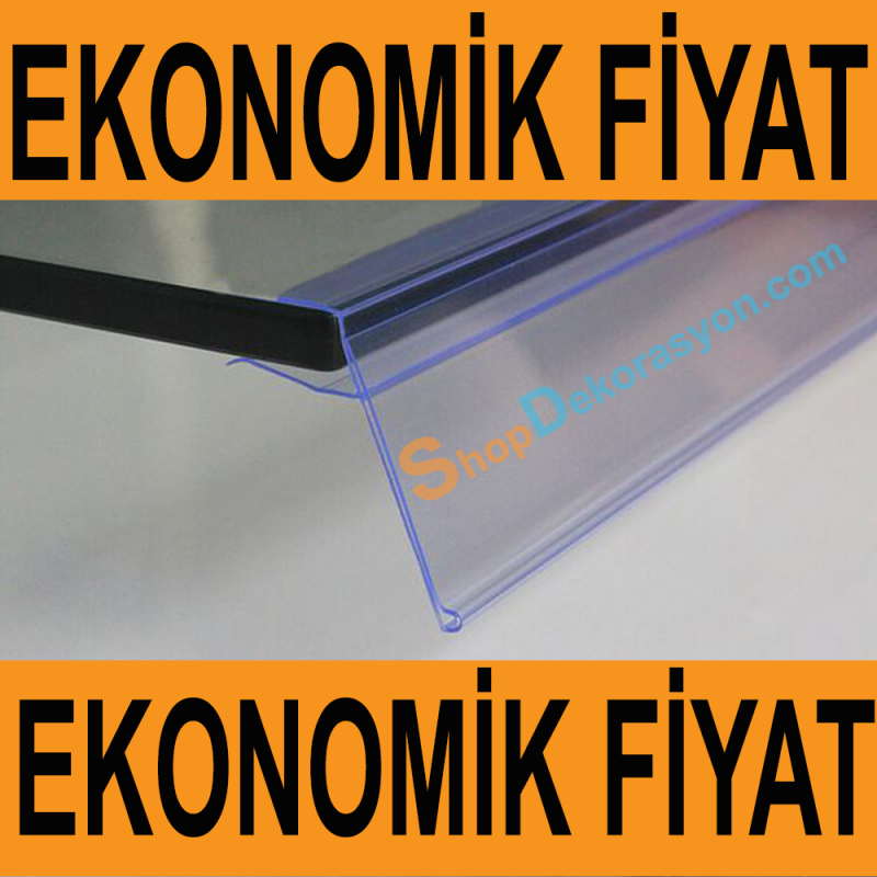 Cam Raf Etiket Tutucu