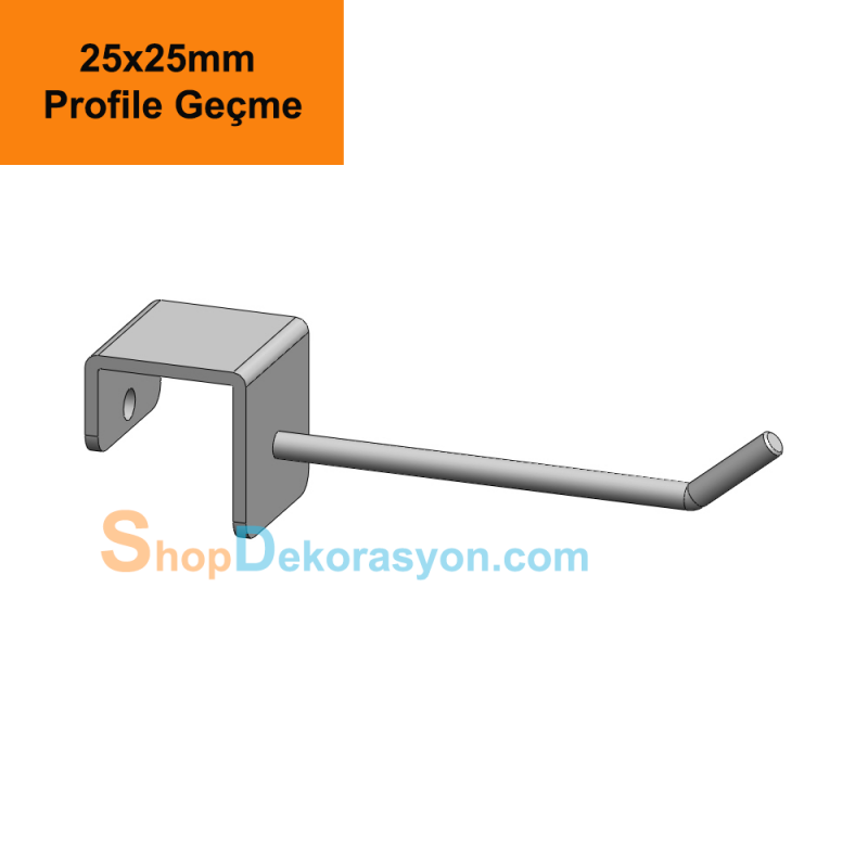 25x25mm Profile Geçme Aksesuar Askı Kancası 10cm