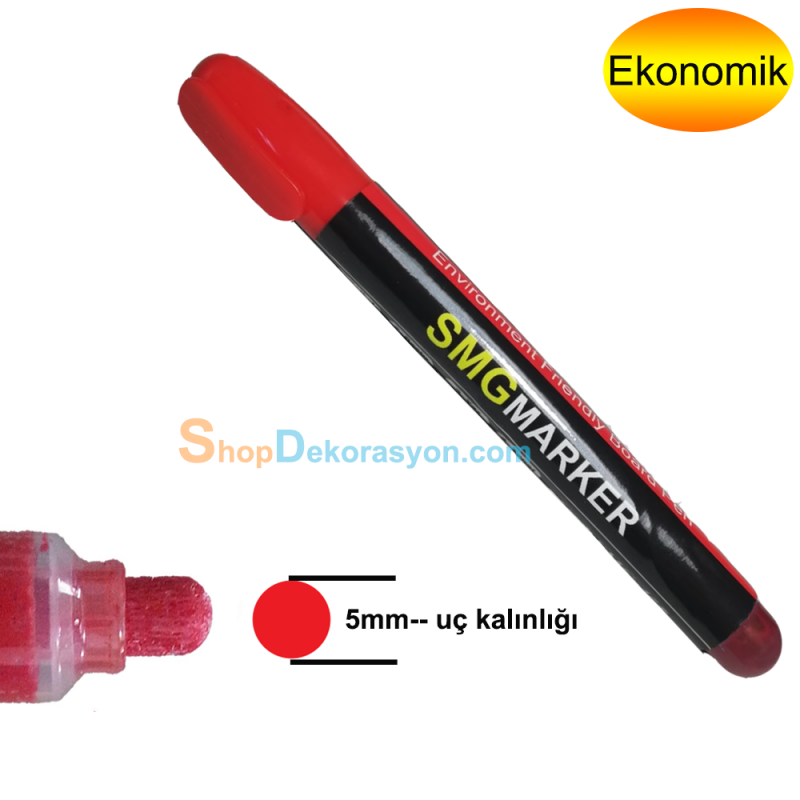 Keçeli Market Etiketi Kalemi, Kırmızı