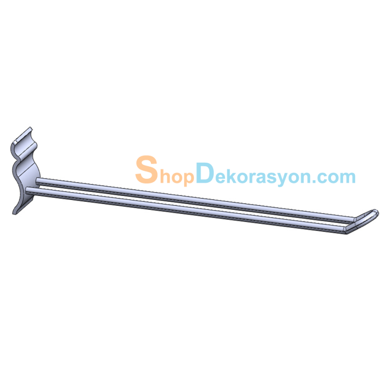 Dalgalı Panel Raf Sistemi Çift Telli Ürün Askı Raf Kancası 25cm
