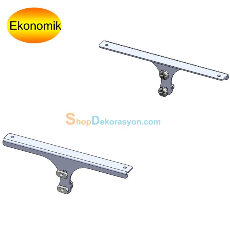 Ahşap Raf Kolu, Krom