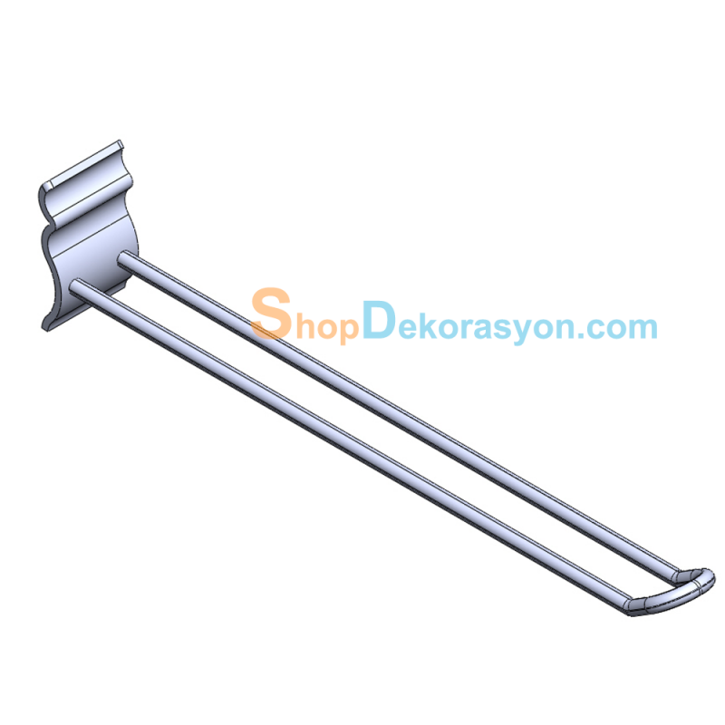 Dalgalı Panel Raf Sistemi Çift Telli Ürün Askı Raf Kancası 25cm