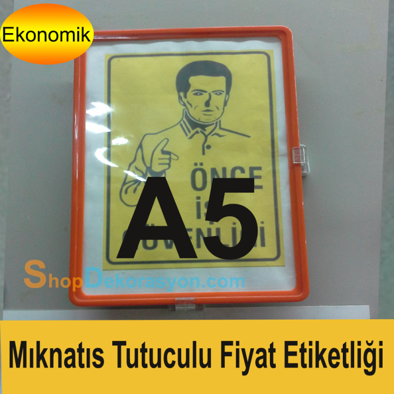 Mıknatıslı Metal Yüzeye ve Profile Sabitlenebilen A5 Fiyat Etiketliği