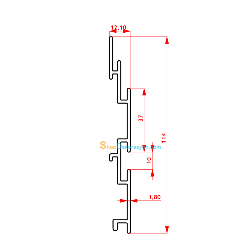 Yatay Geniş Kanal Aluminyum Panel Profili