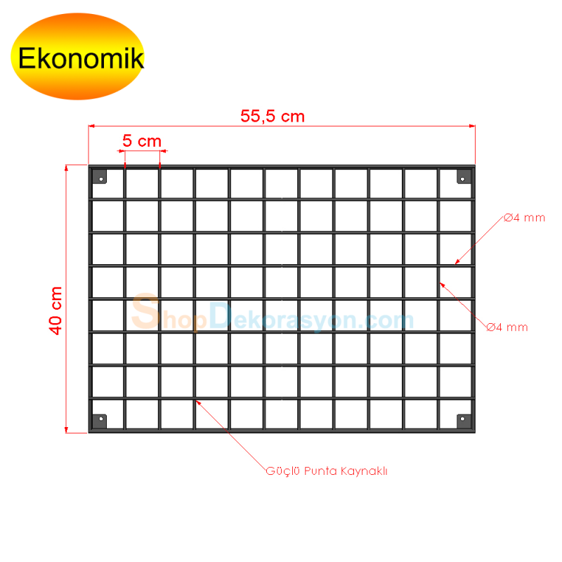 Grid Izgara Panel, 40cm x 55cm