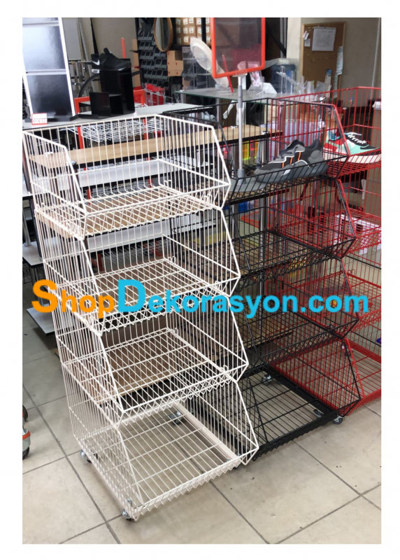 4 Katlı Tekerlekli Metal Sepet, Aksiyon Sepet