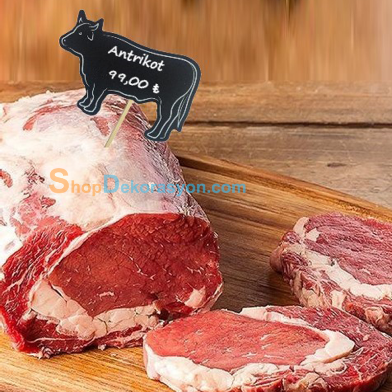 Kasap Reyonları Saplamalı Dana Görselli Etiketlik Fiyatlık