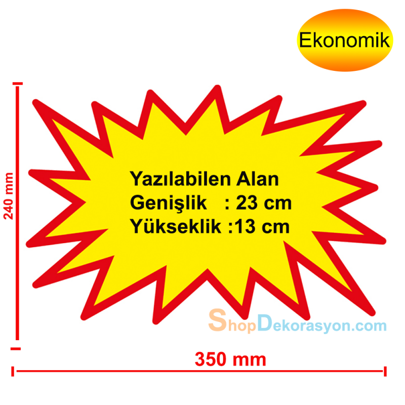 Yıldız Büyük Boy Fiyat Etiketliği