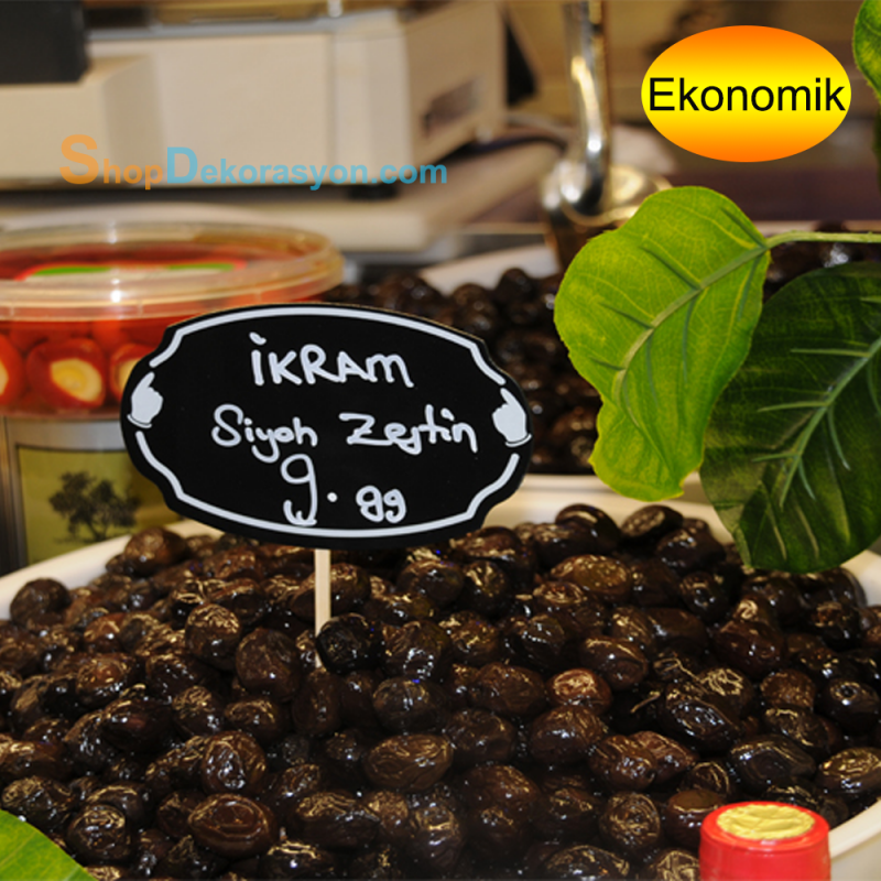 Bakliyat Ahşap Saplamalı Fiyatlık Etiketliği Elips