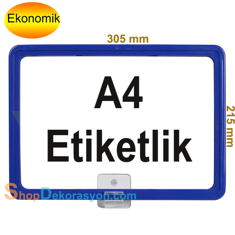 Mıknatıslı Metal Yüzeye ve Profile Sabitlenebilen A4 Fiyat Etiketliği