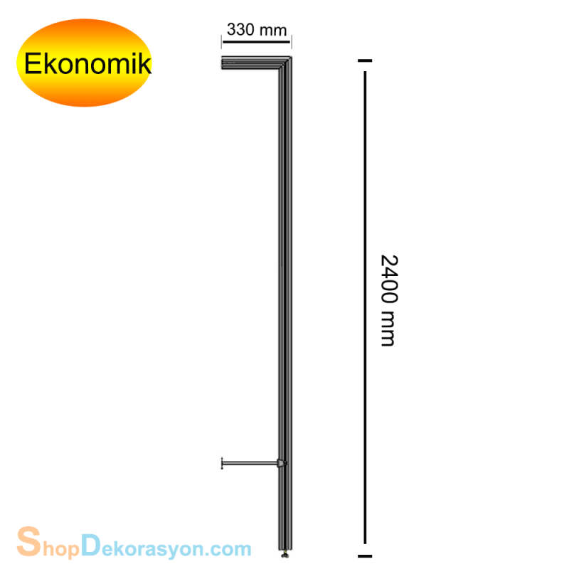 Duvar Önü F Tipi Raf Dikmesi, Mat Eloksal 