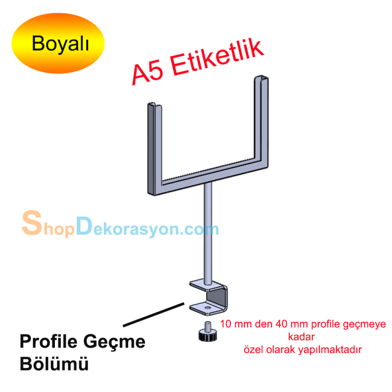 Stand Üstü Geçme Takılan A5 Etiketlik, 