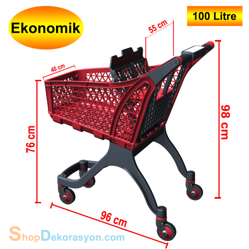 Plastik Market Arabası 100 LT