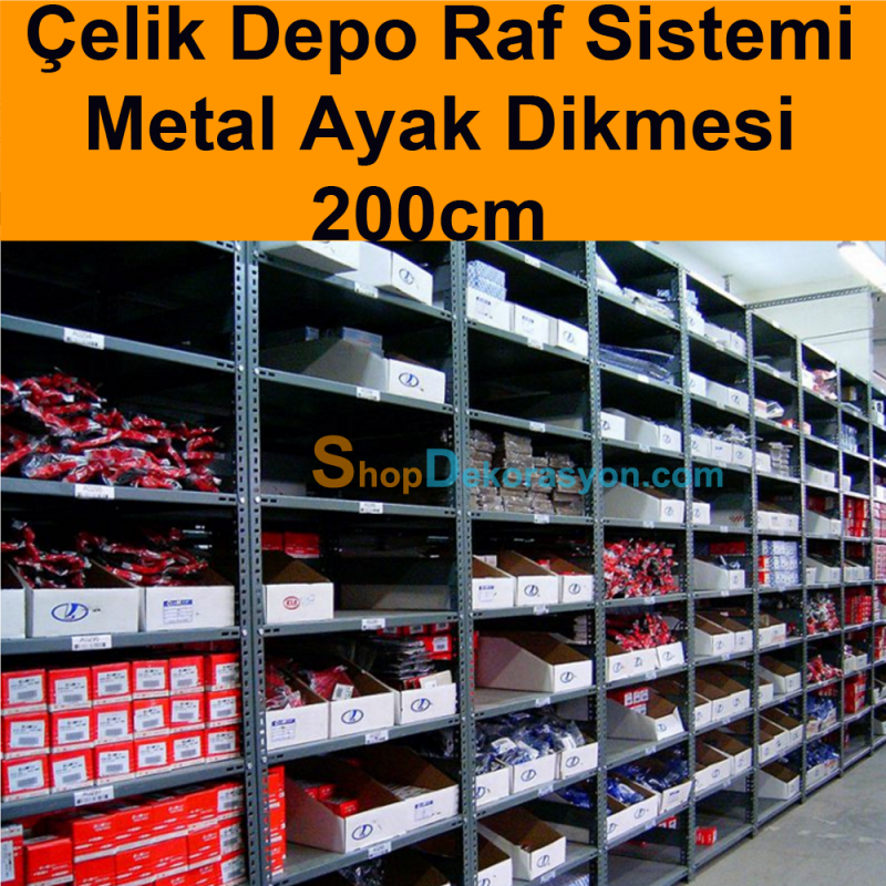 Depo Çelik Rafı Metal Dikmesi 200cm