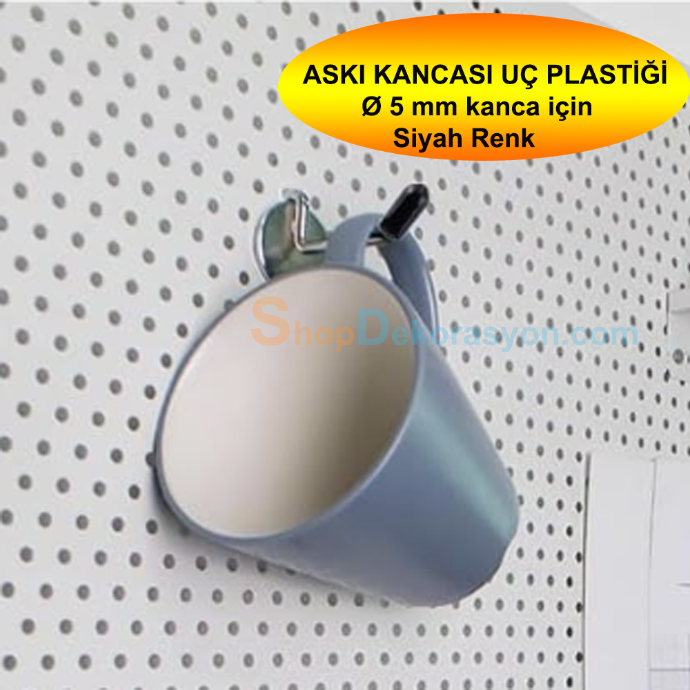 Askı Teli Ucu Plastik Tapa , Siyah ÇAP 5 mm TEL için