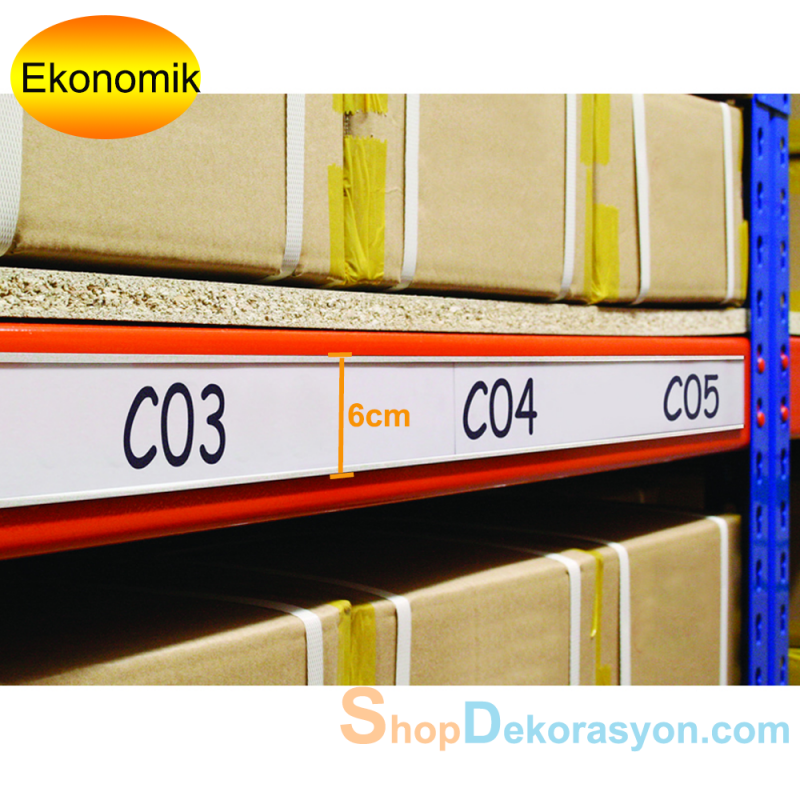 Yapışkanlı Raf Etiketliği H:6cm L:6cm