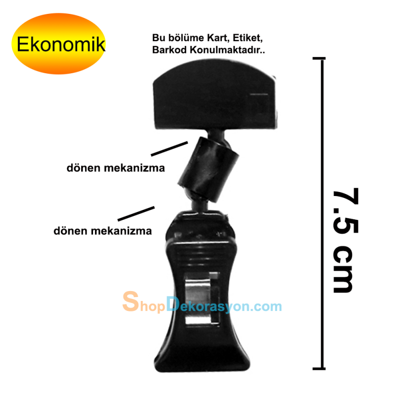 Mandallı Etiket Tutucu Plastiği Mandal