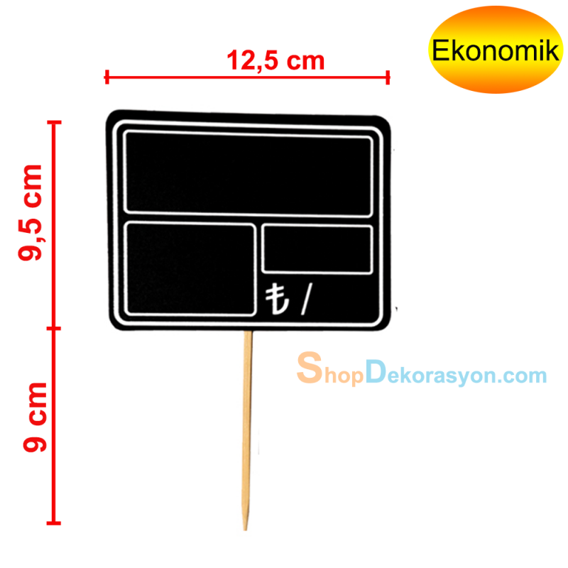 Kasap Reyonu Ahşap Saplamalı Fiyatlık Kare Etiketlik