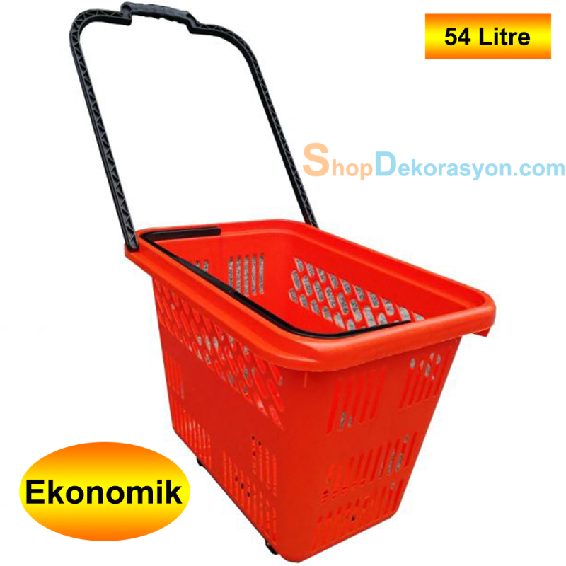 Tekerlekli Plastik Market Sepeti 54 Litre