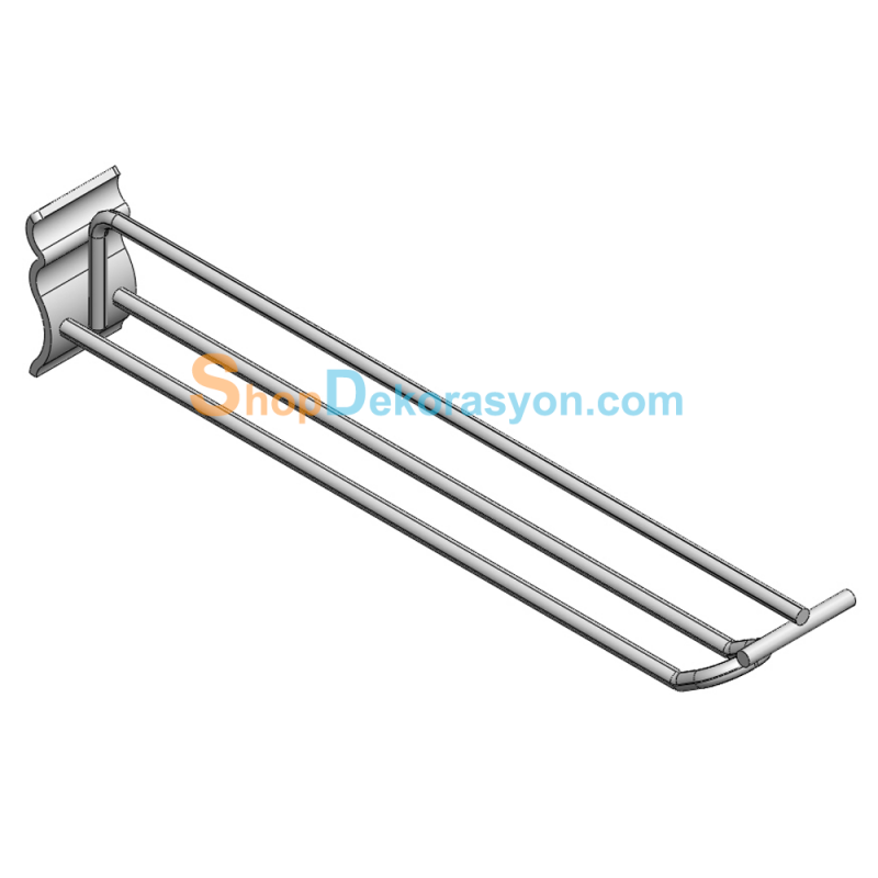 Dalgalı Balık Sırtı Alüminyum Raf Sistemleri Çift Telli U Tipi Etiket Taşıyıcılı Kanca 25cm