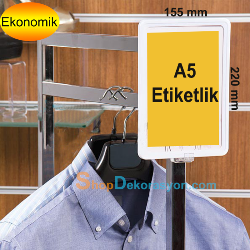 Mıknatıslı Metal Yüzeye ve Profile Sabitlenebilen A5 Fiyat Etiketliği