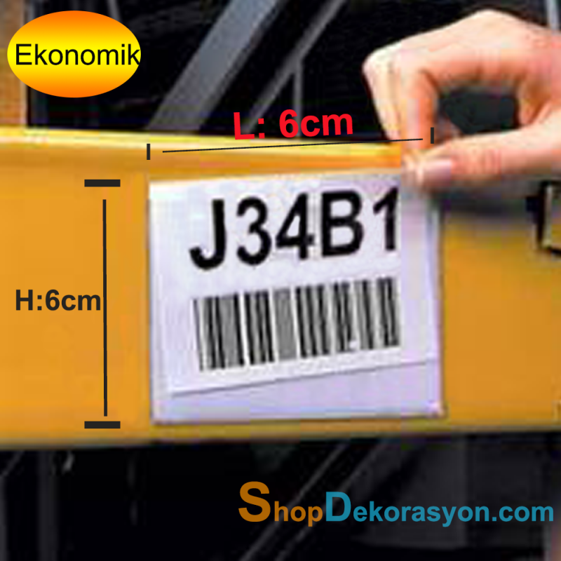 Yapışkanlı Raf Etiketliği H:6cm L:6cm