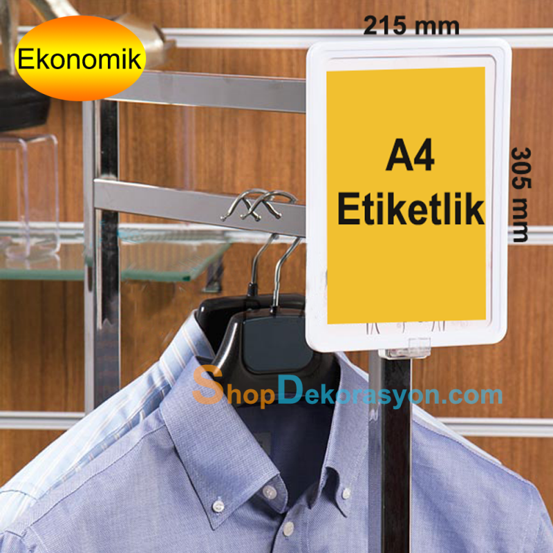 Mıknatıslı Metal Yüzeye ve Profile Sabitlenebilen A4 Fiyat Etiketliği