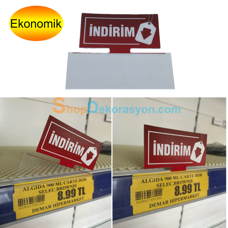 Market Raf Önü Fiyat Etiketliği İndirim Kulakçığı